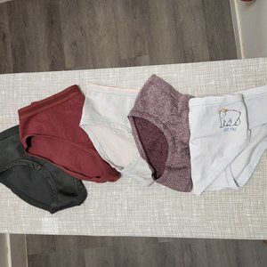 Lot of five panties, boy brief style, Aerie, Thirdlove, Sz 5/S